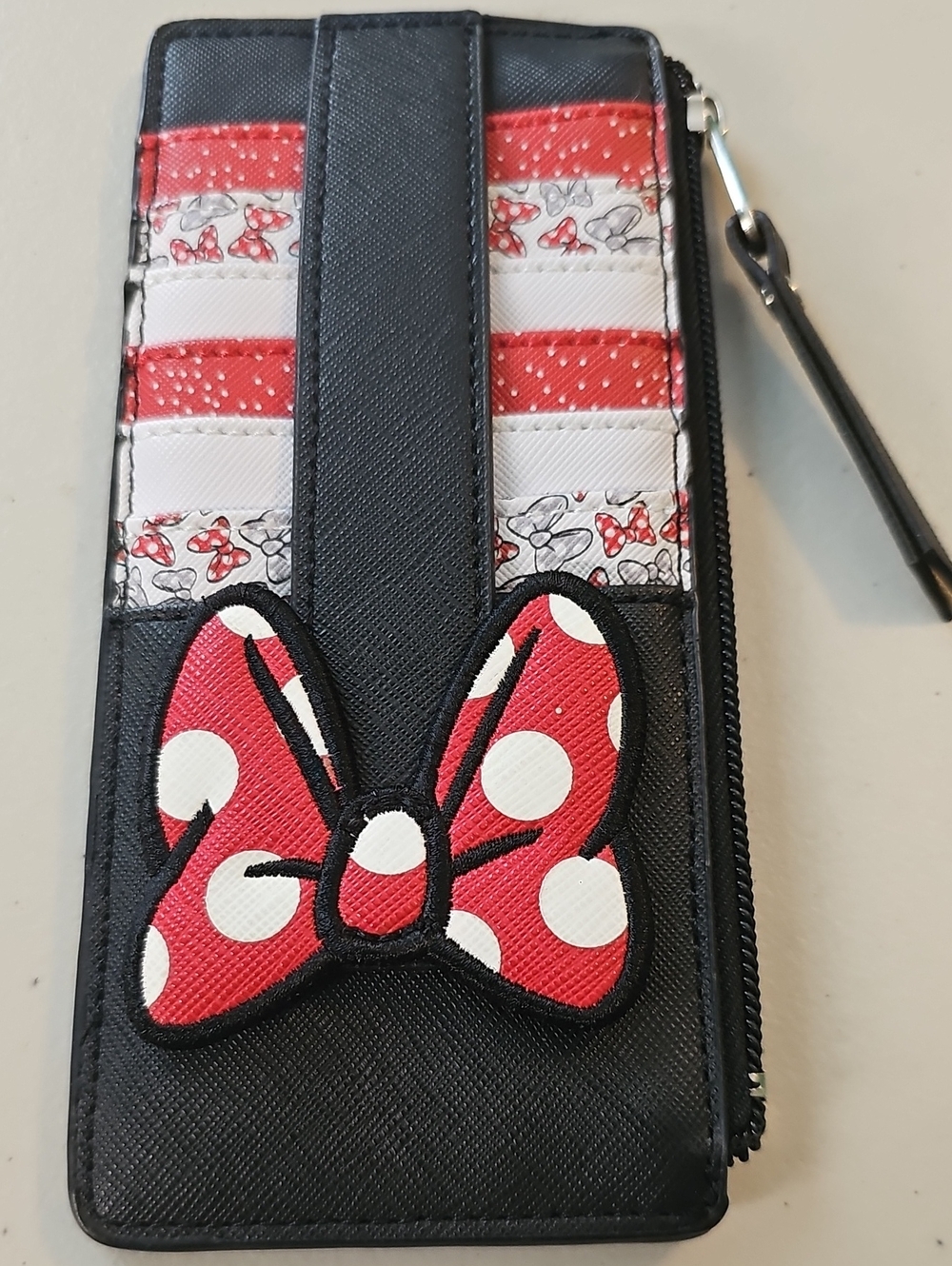 Disney Black Wallet with Red Polka Dot Bow Accent